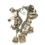 Ladies silver charm bracelet total weight 76grams