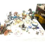 Large selection of miscellaneous items includes motorbike, foo dragon, pottery etc