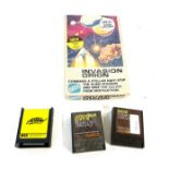 Selection of vintage computer games includes invasion orion game, Action atari game, Atari