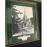 2 Framed prints, the church of st martins, Womersley park