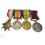 ww1 mons star medal trio & long service medal group to r-24674 sjt w.o cl.2 e.annetts a.s.c