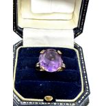 14ct gold synthetic colour change sapphire ring (3.5g)