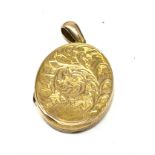Antique 15ct gold oval locket pendant (7.4g) xrt tested