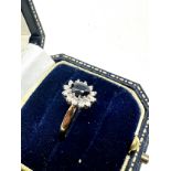 9ct gold diamond & sapphire dress ring 3.4g