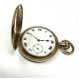 Rolled gold full hunter pocket watch the watch is ticking