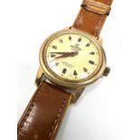 Vintage Gents Roamer anfibio wrist watch the watch is ticking brown leather strap