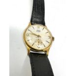 Vintage Gents Smiths Astral 15 jewel wrist watch hand wind the watch is ticking silk dial black