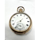 Antique rolled gold open face pocket watch Cudos the watch is ticking