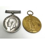 K.I.A WW1 Medal pair to 75680 pte a walker durham light infantry