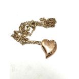 9ct rose gold heart pendant necklace (4.3g)