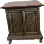 Oriental inlaid 2 door cabinet measures approx 29 inches tall by 22 inches wide