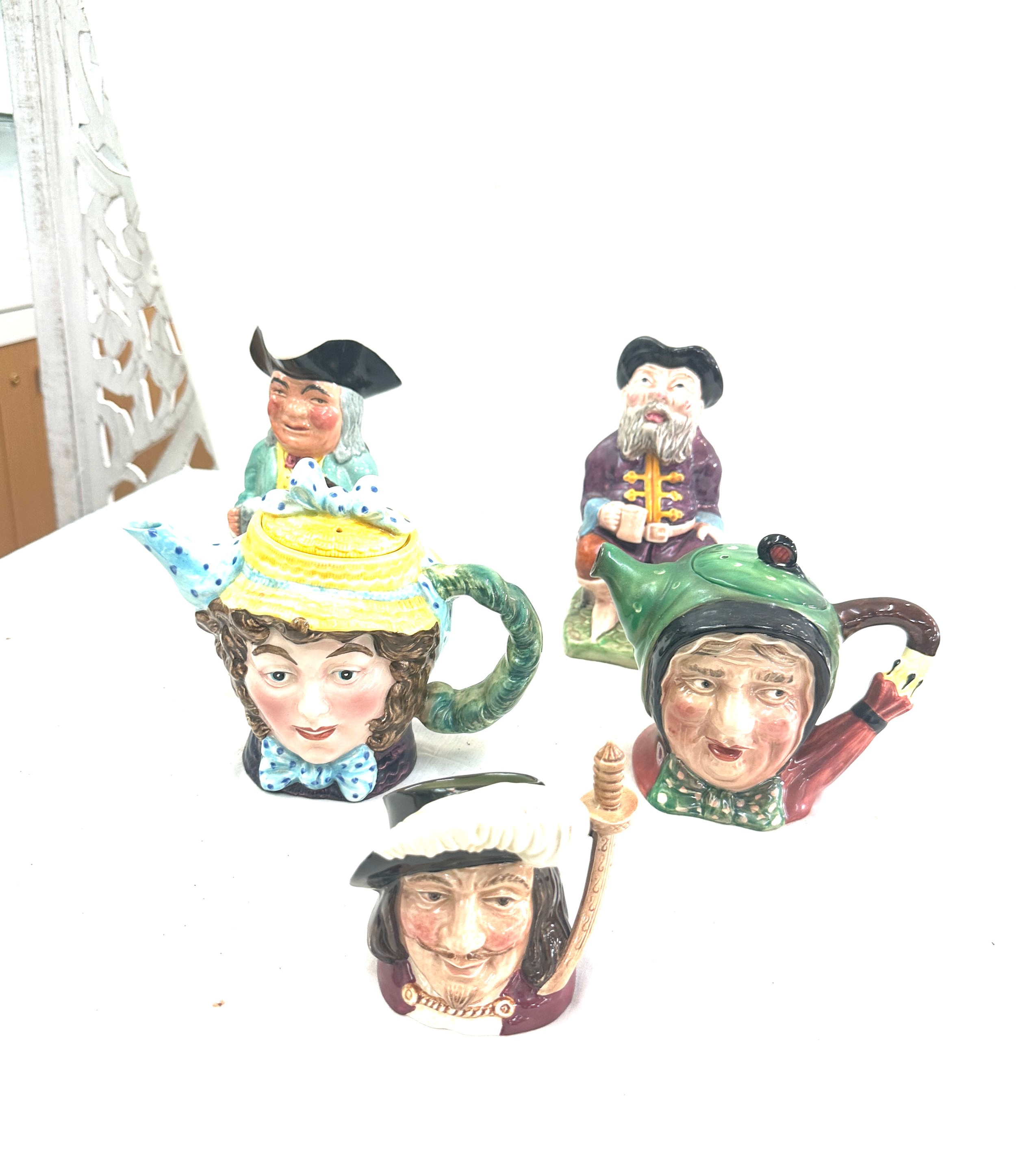 Selection of vintage character jugs to include Doulton and three beswick tea pots - Bild 2 aus 4