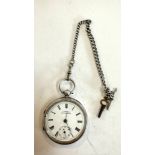 Silver H Samual gents pocket watch and chain