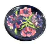 Vintage Moorcroft pottery Clematis pattern plate diameter 1o inches