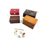 Selection of jewellery boxes and a small amount of jewellery