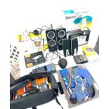 Large selection of electrical items to include memo cam, I Station etc