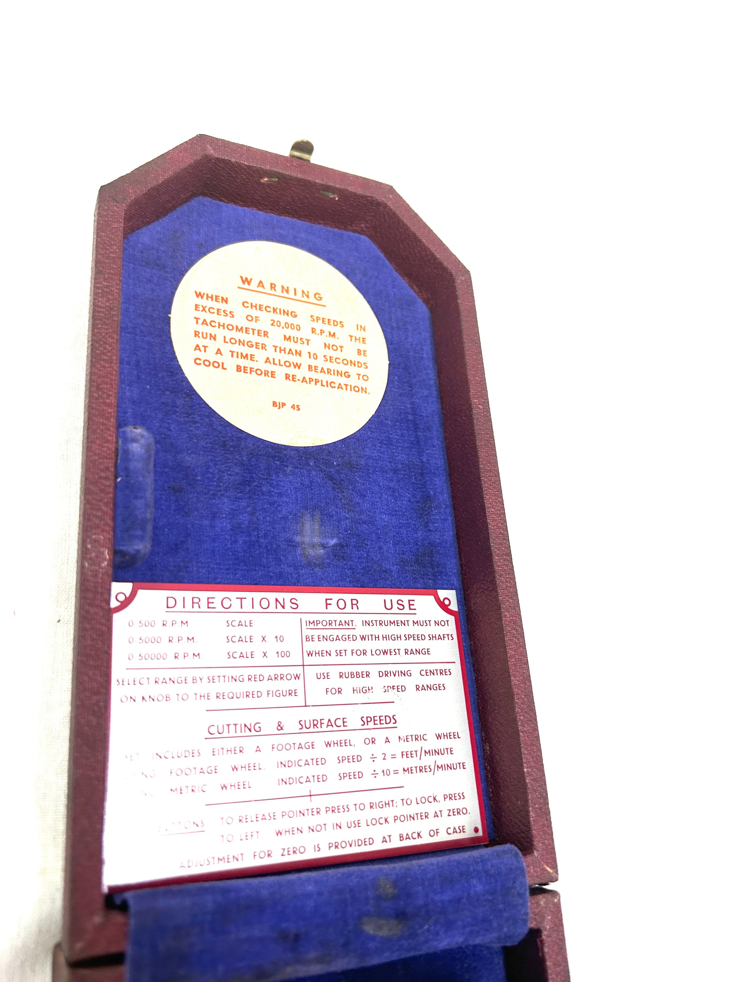 Vintage Smiths ath7 Rev Counter Industrial Tachometer RPM Gauge in Case - Bild 4 aus 5