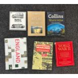 Selection of vintage and later books to include The England photographic atlas, Historical headlines