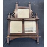 Edwardian walnut wall hanging mirror in need of restoration measures approx 24 inches tall by 16.5