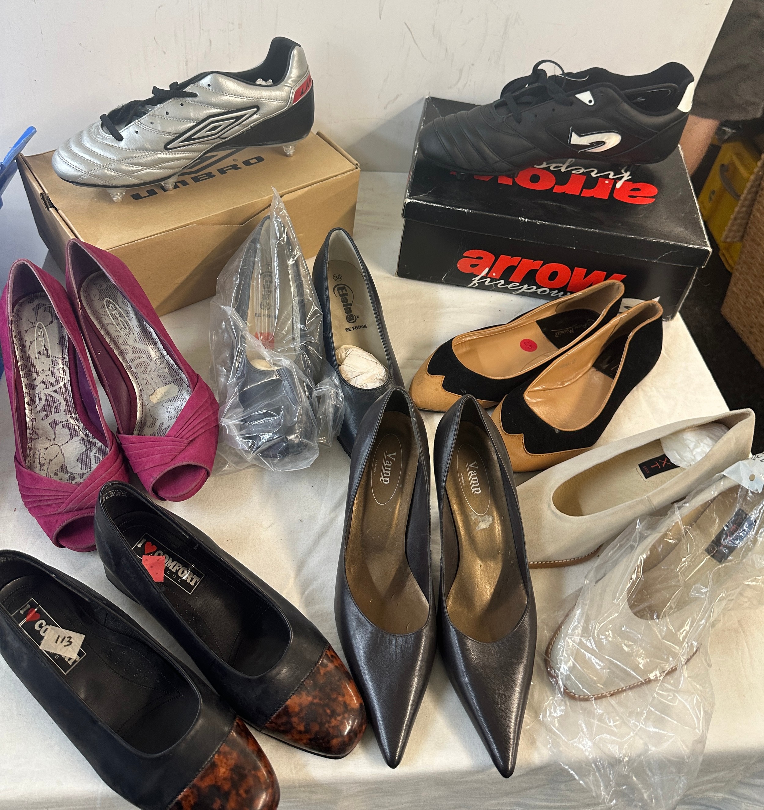 Selection of assorted ladies and gents shoes, assorted sizes and styles