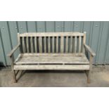 Out door bench measures approximately 59 inches wide 35 inches tall