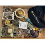 Box of assorted vintage costume jewellery