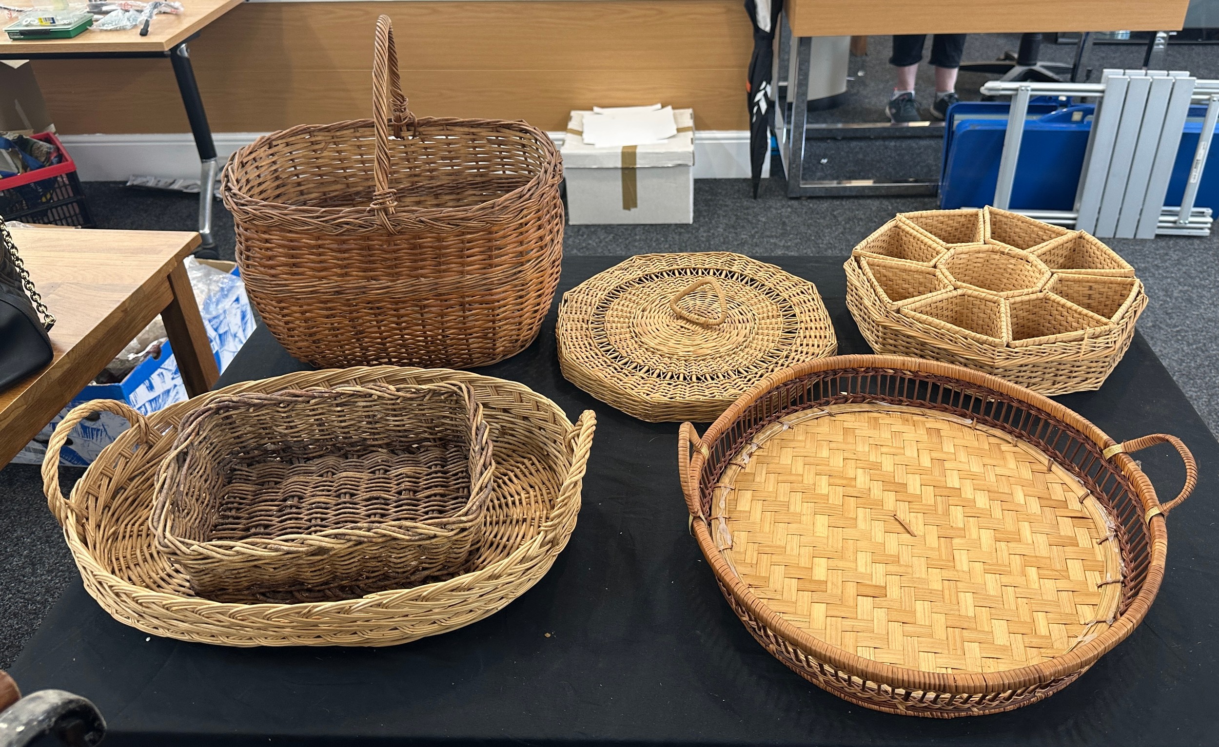 Large selection of whicker baskets