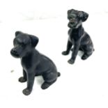 Pair of cold painted bronze dog figures height approximately 7 inches
