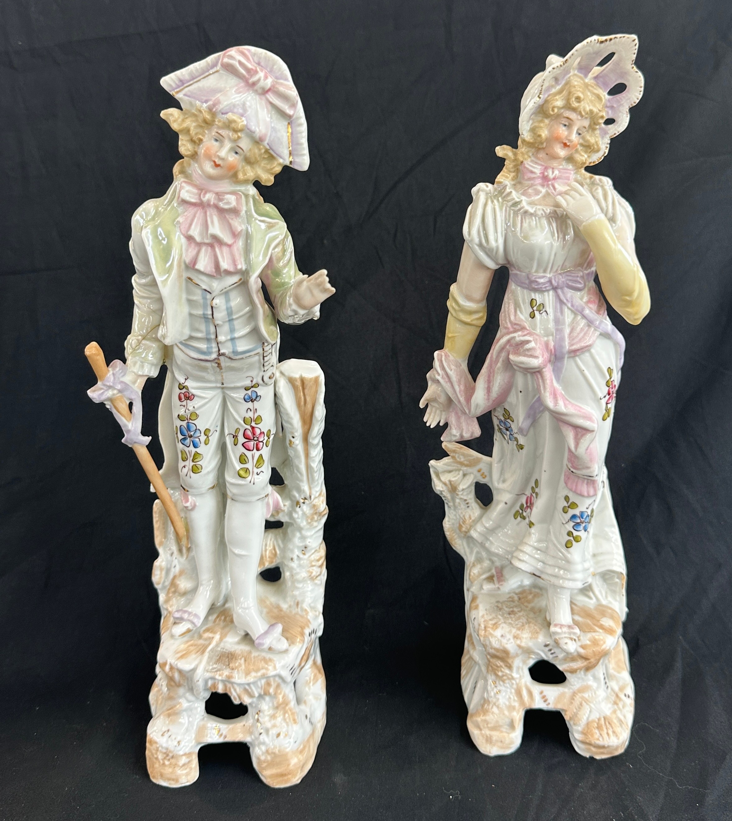 Pair of Meissen style figure height approximately 12.5 inches