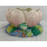 Clarice Cliff Water Lily Planter bowl Newport 973 art deco circa 1930 measures approx 5 inches tall