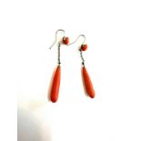 Antique victorian coral earrings length 4.8cm