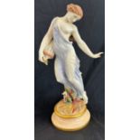 Vintage Meissen style lady figure, damaged height 16 inches tall