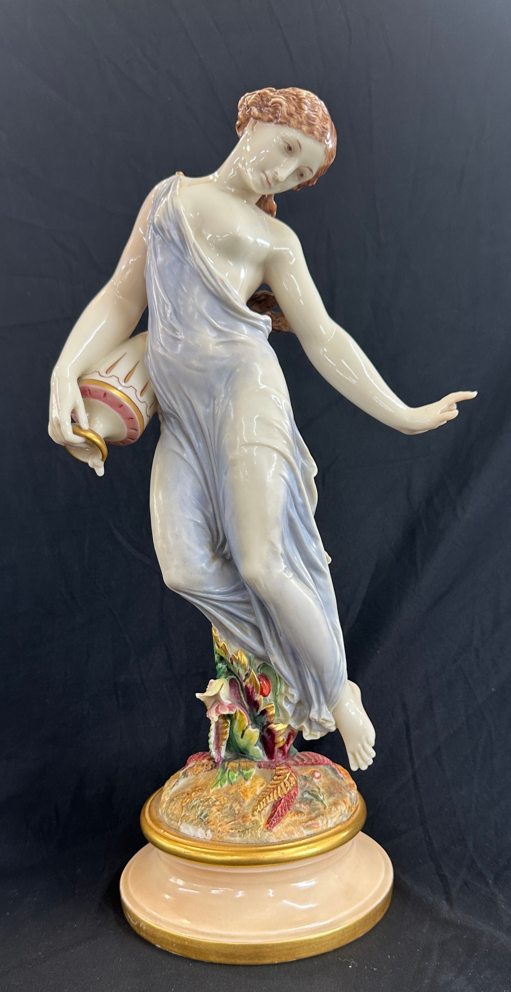 Vintage Meissen style lady figure, damaged height 16 inches tall - Bild 2 aus 6