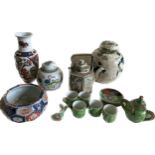 Seleection of oriental Chinese and Japanese, jars, vaes etc, some with makers marks