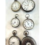 Five antique silver pocket watches and one other