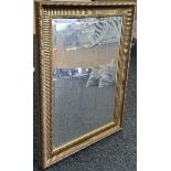 Large gilt framed mirror measures approx 35 inches tall by 26 inches wide