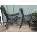 2 pair of cast iron bench ends