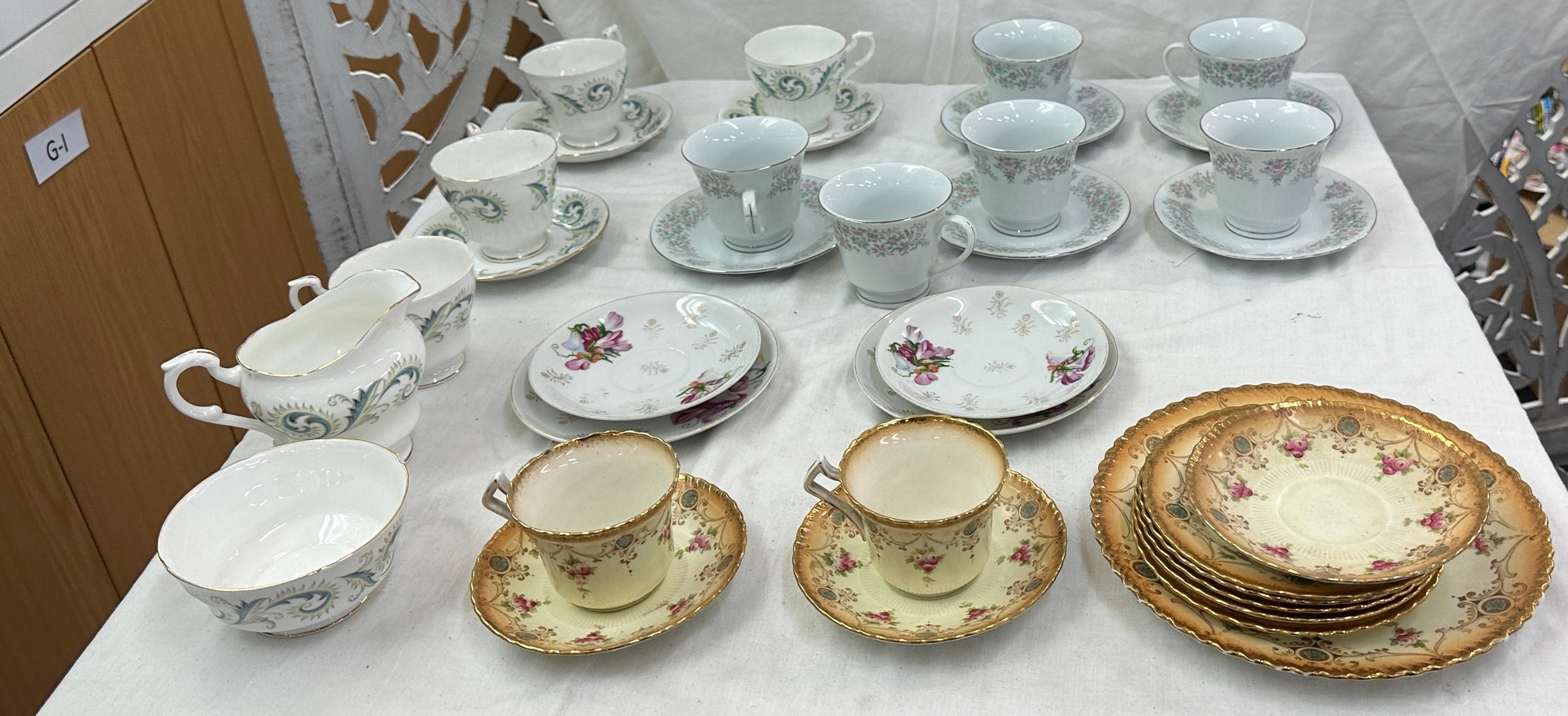 Selection of part tea services to include Royal Albert cups and saucers etc