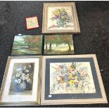 Large selection of assorted framed pictures