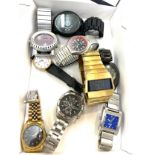 Selection of Gents wrist watches includes Seiko 100m Chronograph, Ronson, Storm, Evisu etc