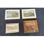 Three framed hunting scene prints to include ' Wale of Aylesbury steeple chase', plate 2 and 3 and '