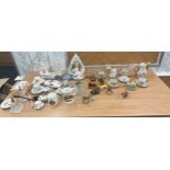 Large selection of vintage miscellaneous items to include mini cottages, oriental etc