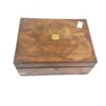Victorian walnut writing slope measures approx 12 inches by 9 inches