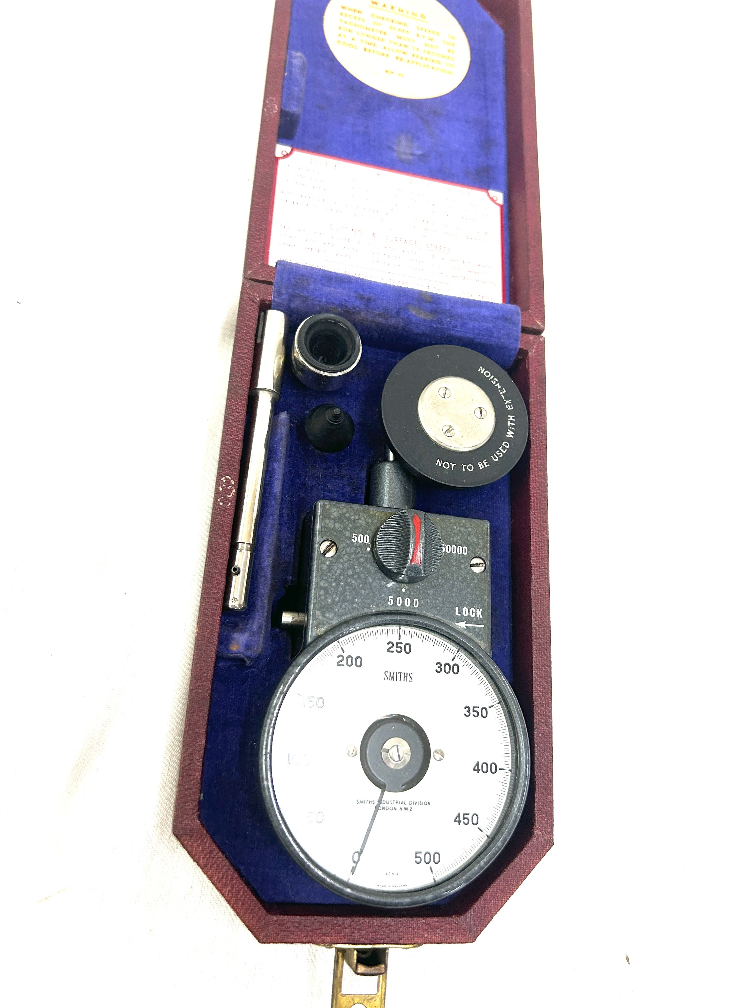 Vintage Smiths ath7 Rev Counter Industrial Tachometer RPM Gauge in Case - Bild 3 aus 5