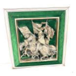 DH. Morton Marcus Designs wall sculpture St George 1916 measures approx 22 inches tall by 20