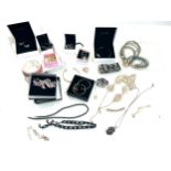 Selection of silver and costume jewellery