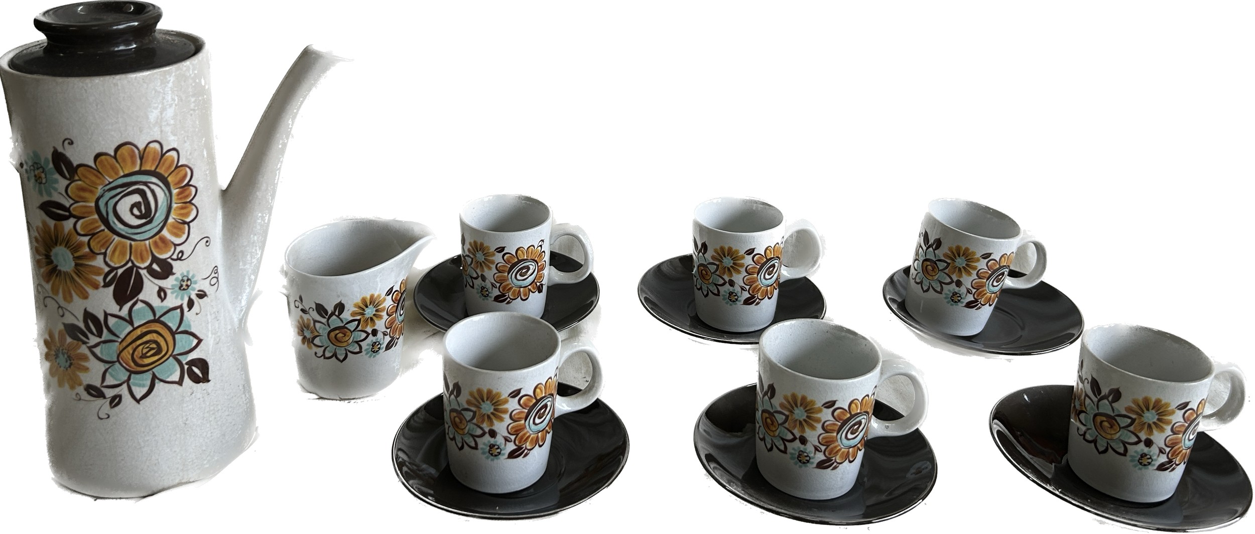 Retro tea set to include 6 cups, saucers, teapot and milk jug - Bild 2 aus 3