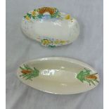 Two hand painted Clarice Cliff serving dishes