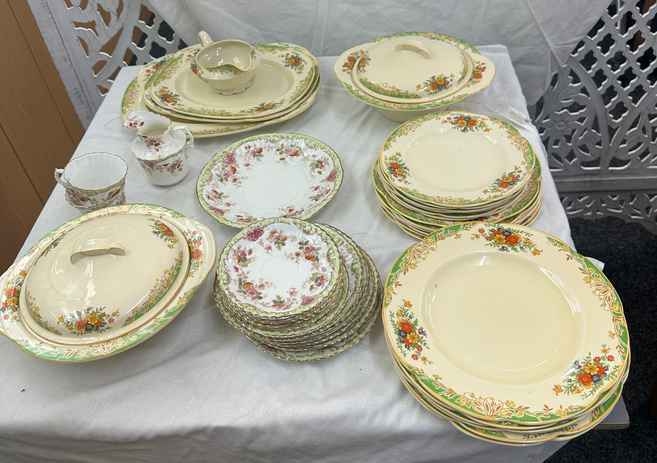 Large selection of part dinner services to include Woods Ivory ware and others