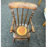 Victorian elm child's chair approx overall height 24 inches tall